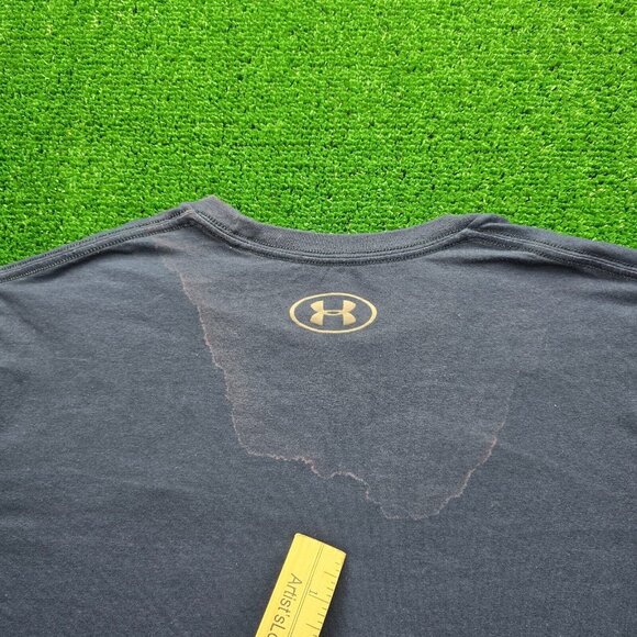 Under Armour Tshirt Mens Small Blue Short Sleeve HeatGear Project Rock Logo - Picture 8 of 8